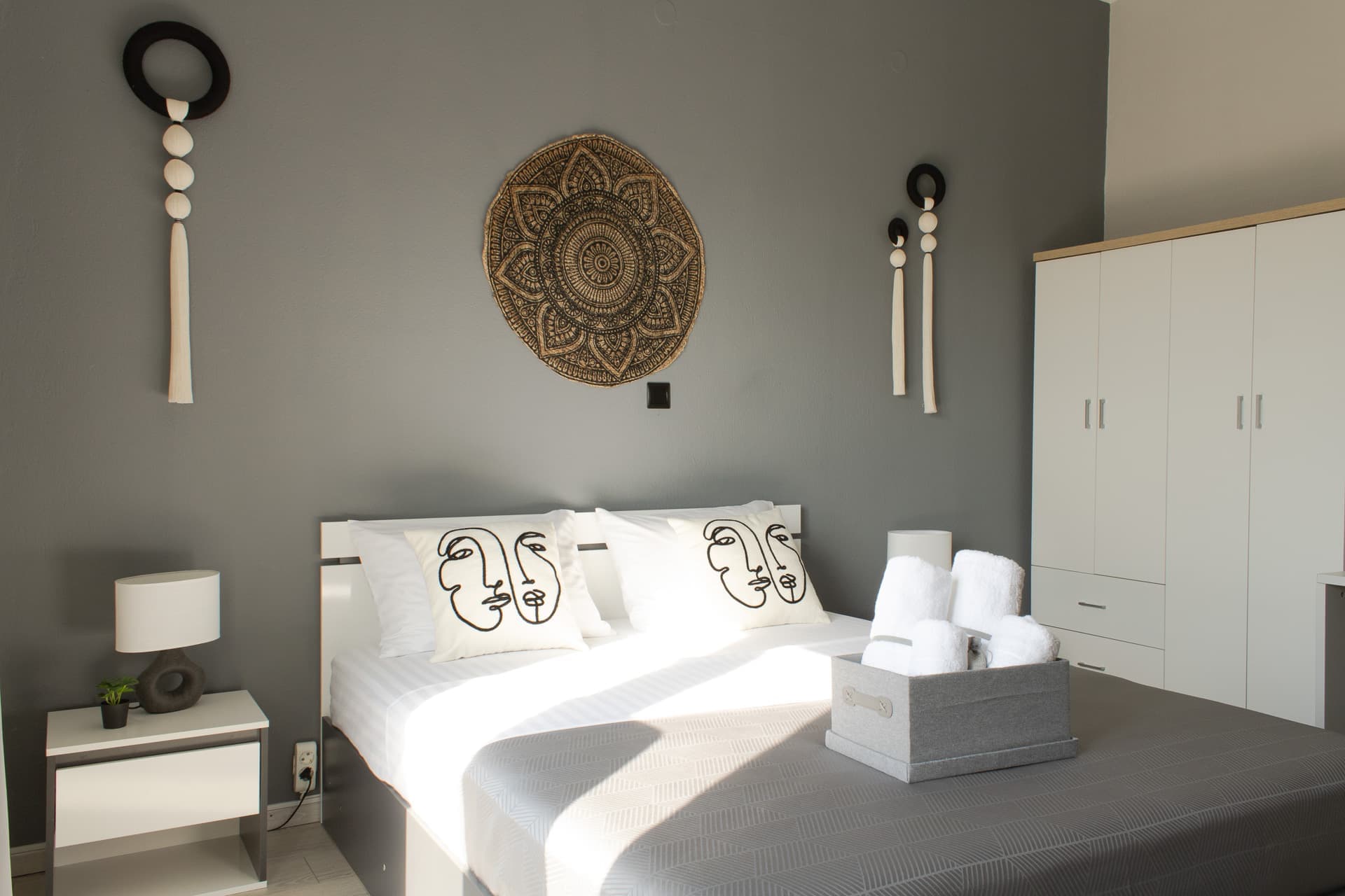 Bright and comfortable bedroom in Kavala accommodation near Xanthi