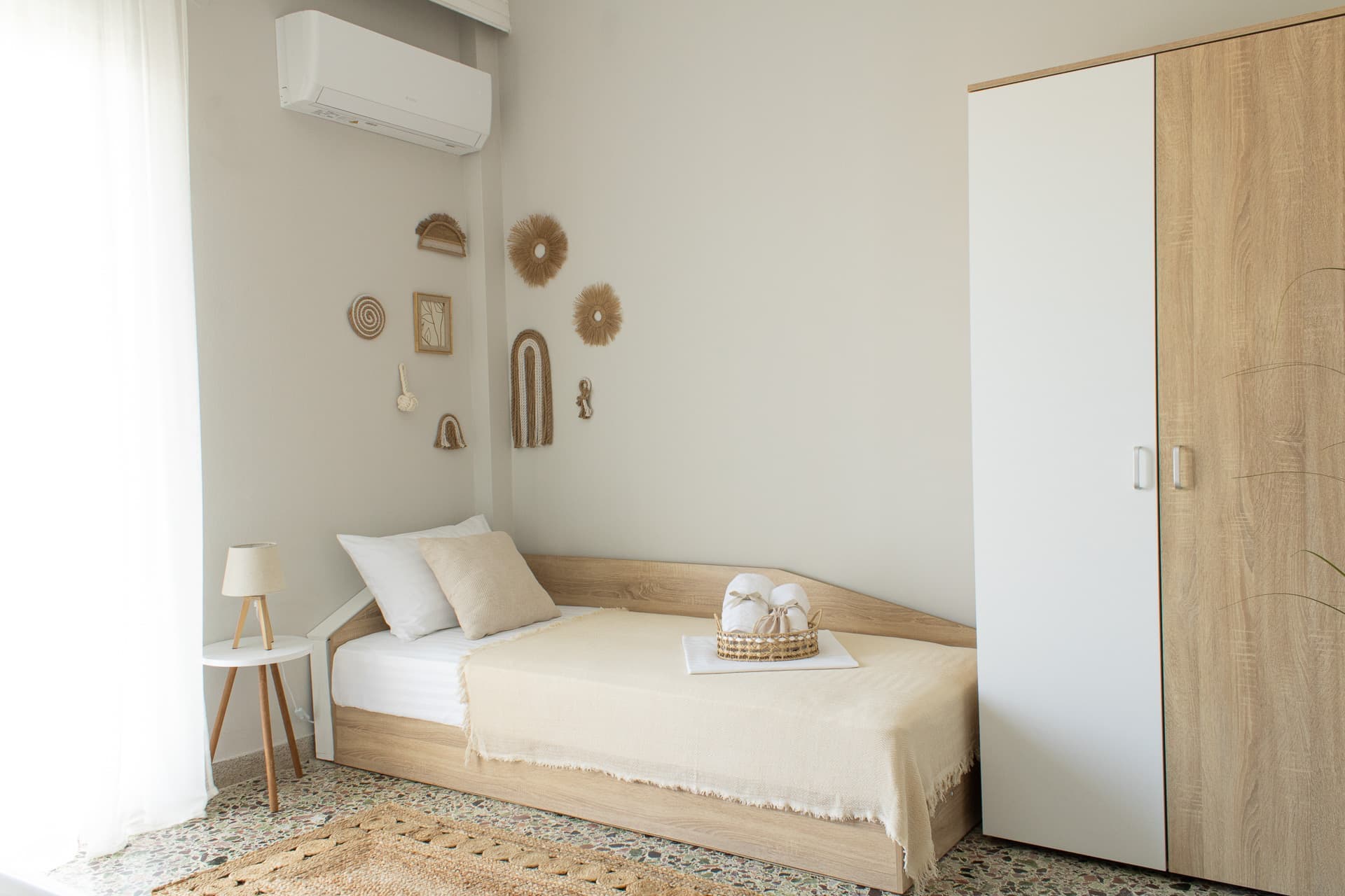 Cozy guest bedroom in holiday home near Keramoti and Thasos Greece